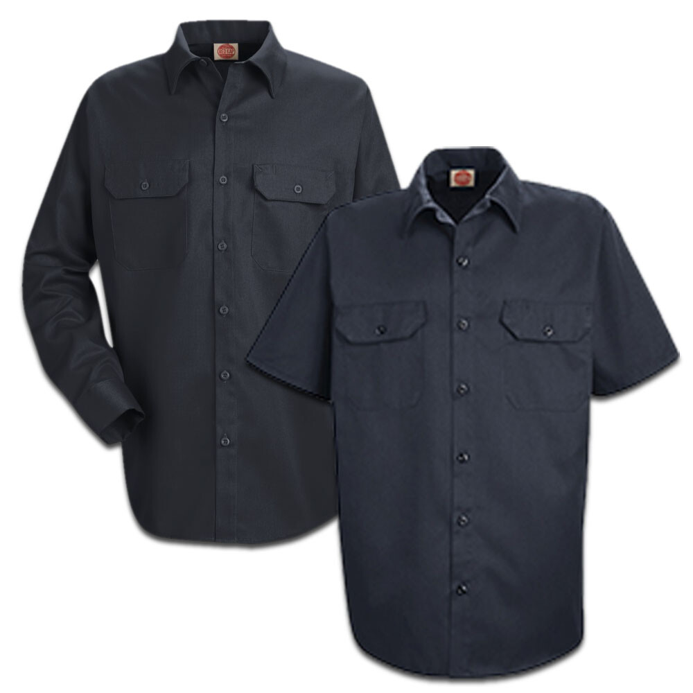 Red Kap Men's Utility Work Shirt 2 Pocket Solid Color Durable Industrial Uniform
