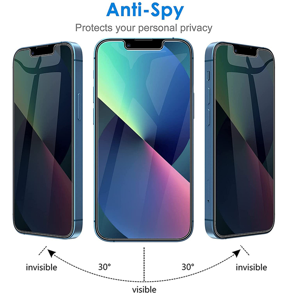 For iPhone 14 13 12 11 15 Max X XR 8 Privacy Tempered Glass Screen Protector Lot