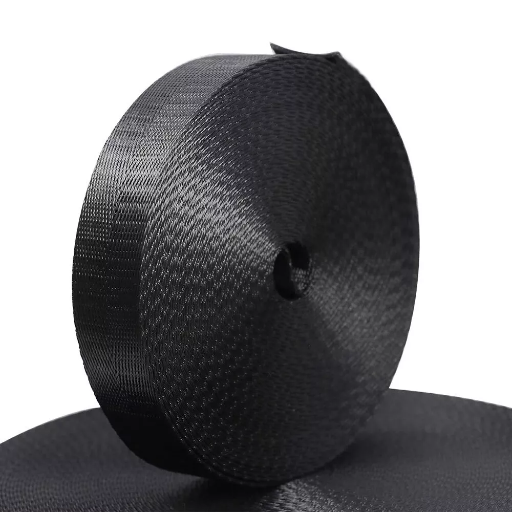 NEW 1 Inch Wide 10 Yards Black Nylon Heavy Webbing Strap