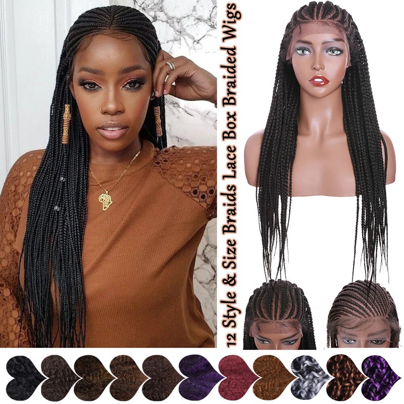 Cornrow Braids Lace Front Wig Hair Long Ombre Double Wigs Braided Frontal braid