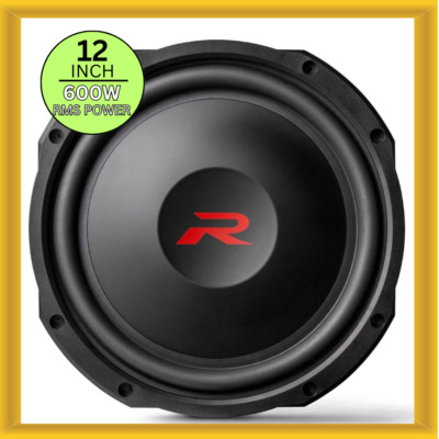Alpine R-Series RS-W12D4 12 Inch Shallow Car Subwoofer w/ Dual 4 OHM Voice Coils