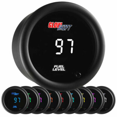 GlowShift 52mm 10 Color Digital Adjustable Fuel Level Gauge