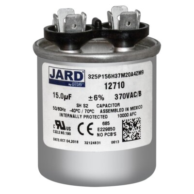 15 uf/MFD 370 VAC volts Round Run Capacitor 50/60 Hz NGM JARD 12710