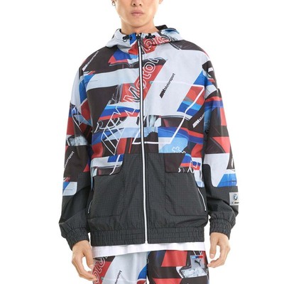 

Puma Bmw M Motorsport Street Aop Full Zip Jacket Mens Black Casual Athletic Oute, Черный, Puma Bmw M Motorsport Street Aop Full Zip Jacket