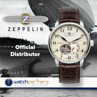 Pre-owned Zeppelin Count  Lz127 Auto Watch Open-heart Beige Dial Exhibition Back 7666-5