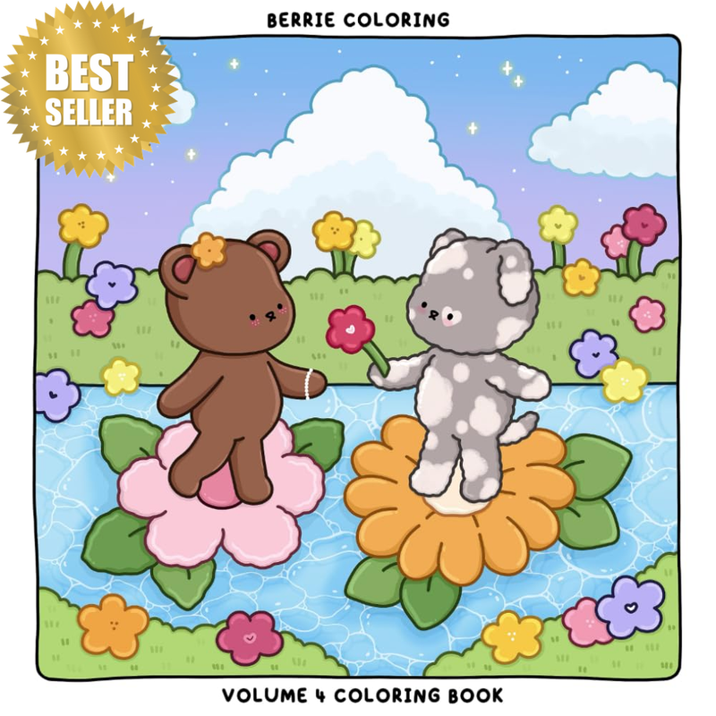Berrie Coloring Volume 4: Cute and Cozy Coloring Book for Adults & Kids Featurin