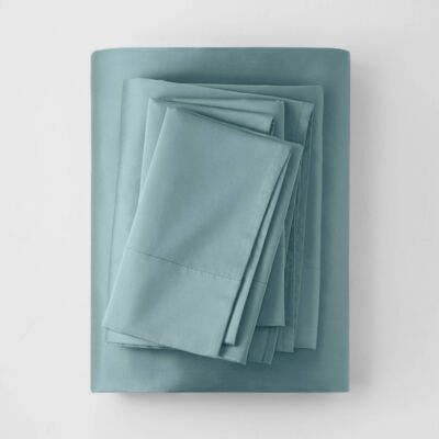 500 Thread Count Washed Supima Sateen Solid Sheet Set - Casaluna