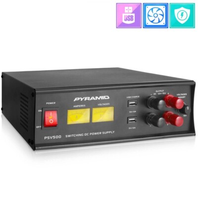 Pyramid Bench Power Supply, AC-to-DC Power Converter with Dual USB Charge Ports