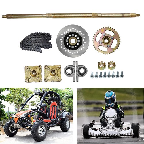 DIY FOR ATV Quad Go Kart Rear Live 32"  Axle Kit Sprocket Brake Disc Wheel Hub