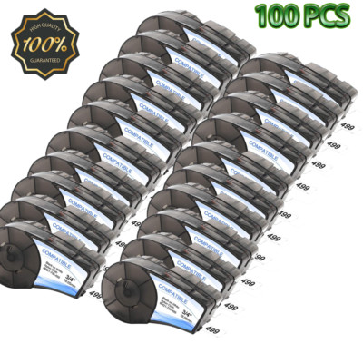 100PK Nylon Label Cartridge for BMP21 M-21-750-499 Black on White 3/4'' W x 16'