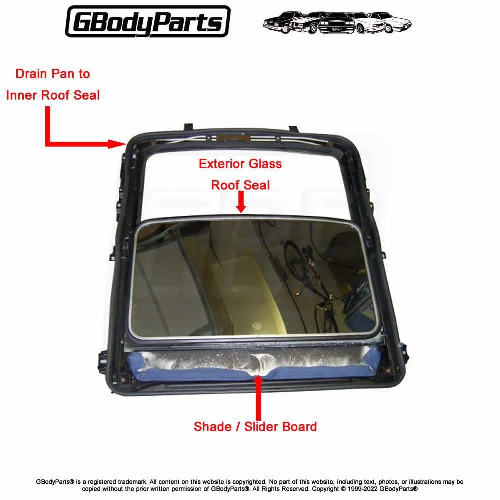 78-88 for GM models w/FACTORY Astro Sun Moon Roof Weatherstrip GLASS Seal ONLY