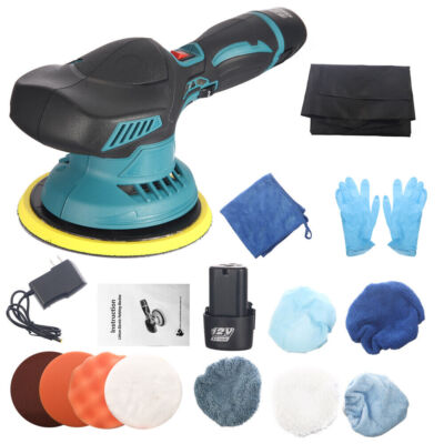 Car Polisher Buffer Cordless Dual Action Polishing Machine 6'' 2PCS Battery
