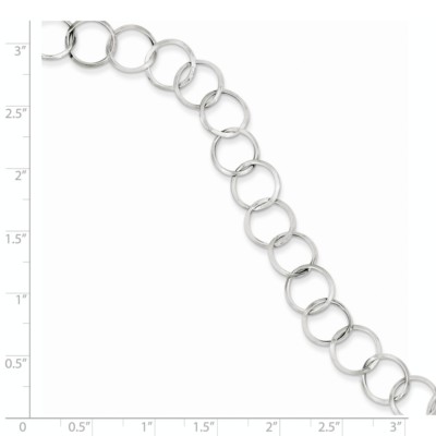 Pre-owned Superdealsforeverything Real 14kt White Gold Circle Chain Bracelet; 7.5 Inch