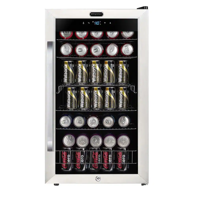 Freestanding 19 In. 121 (12 Oz.) Can Cooler with Digital Control and Internal Fa