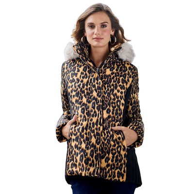 

Женская куртка-пуховик Masseys с цветными блоками, Leopard