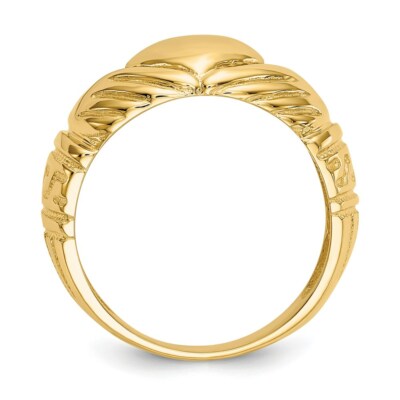Pre-owned Superdealsforeverything Real 14kt Yellow Gold Polished Domed Claddagh Ring S:8