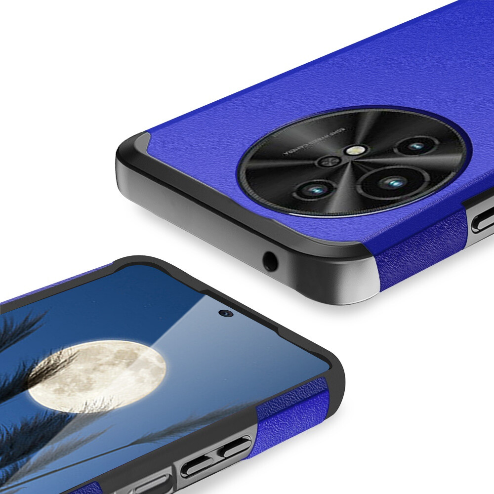 For TCL 50 XL 5G Case Mount Friendly Rubber Hard Hybrid Cover +Tempered Glass