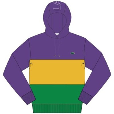 

Lacoste Mens Colorblock Fleece Hoodie 2X-Large, Purple/yellow