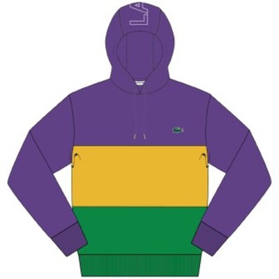 Lacoste Mens Colorblock Fleece Hoodie 2X-Large