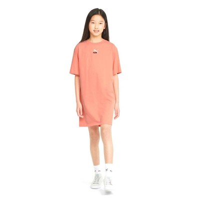 

Платье Puma Grl, футболка с круглым вырезом и короткими рукавами, молодежная футболка для девочек, размер , повседневная 533393, Розовый