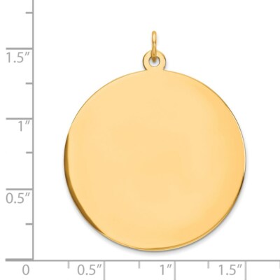 Pre-owned Skyjewelers Real 14k Yellow Gold Round Disc Charm; Women & Men