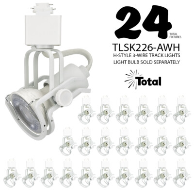 Gu10 MR16 White Wire Gimbal Ring Track Light fixture head H-Style 3-Wire No Bulb