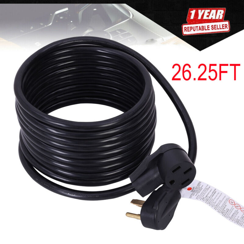 26ft 4-prong Heavy Duty 50-amp Auto Ev Extension Cord Secure For Tesla Model 3/y