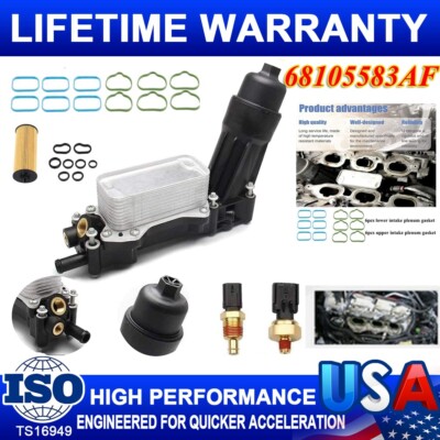 Oil Filter Housing Adapter Assembly w/ Cooler for Chrysler Dodge Jeep 11-13 3.6L