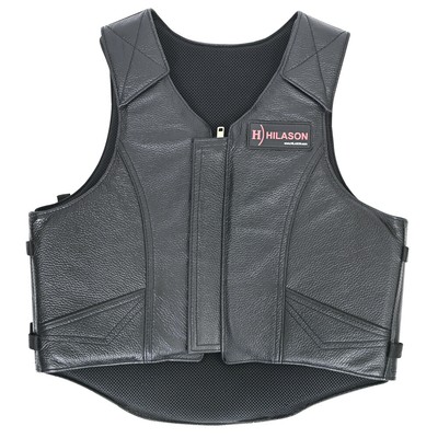15HS Med Equestrian Bull Riding Vest Safety Protective Leather Rodeo Hilason