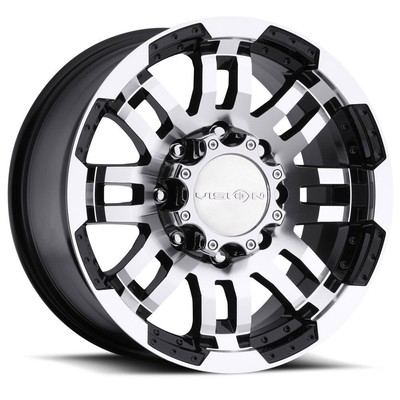 18x9 Black Machined Wheels Vision 375 Warrior 6x5.5/6x139.7 18 (Set of 4)  106.2