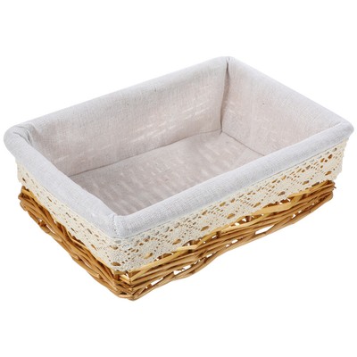  Multipurpose Rectangular Wicker Storage Basket with Removable Washable Liner