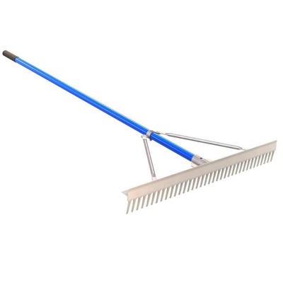 Bon Tool Gardening Tool 72''Lx5''Wx5''H Aluminum Handle Landscape Asphalt Rake Blue
