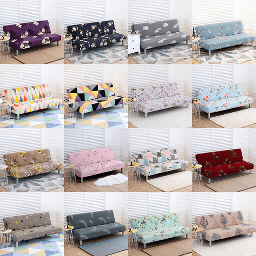 Armless Sofa Bed Futon Slipcover Stretch Full Folding