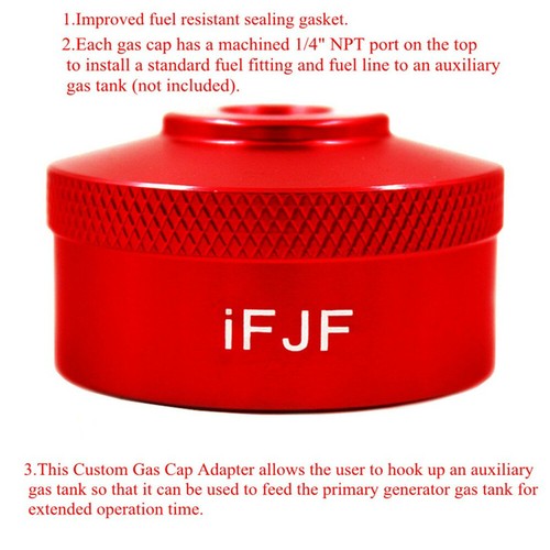 Fit Honda Generator EU1000i EU2000i Extended Run Gas Cap Aluminum Red