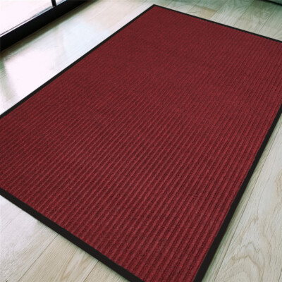 Striped Door Mat Non Slip Rubber Shoe Mat Welcome Entryway Rug Outside Indoor