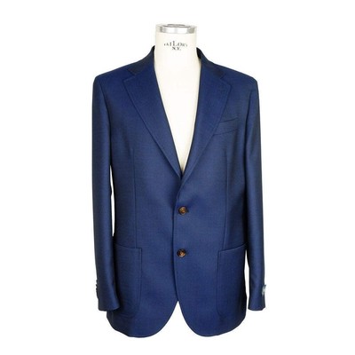 Pre-owned Emilio Romanelli Blue Wool Men's Blazer