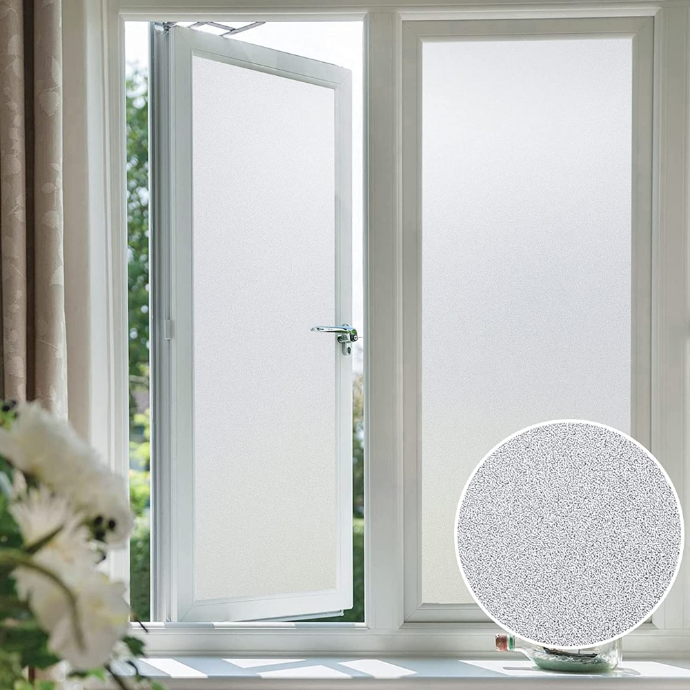 rabbitgoo Frosted Privacy Opaque Window Film Non-adhesive White Glass Sticker