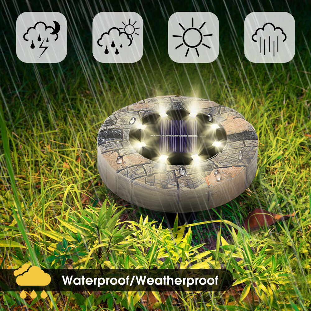 4/8x 8LED Solarlampe Solarleuchte Gartenstrahler Außen-Beleuchtung