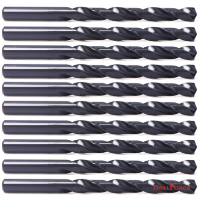 10PCS 21/64'' Drill Bit Set Black Oxide HSS Jobber Length Twist Drill Bits Tools