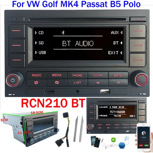 Autoradio RCN210 mit Bluetooth CD SD MP3 USB für VW Golf 4 MK4 Passat B5 Polo