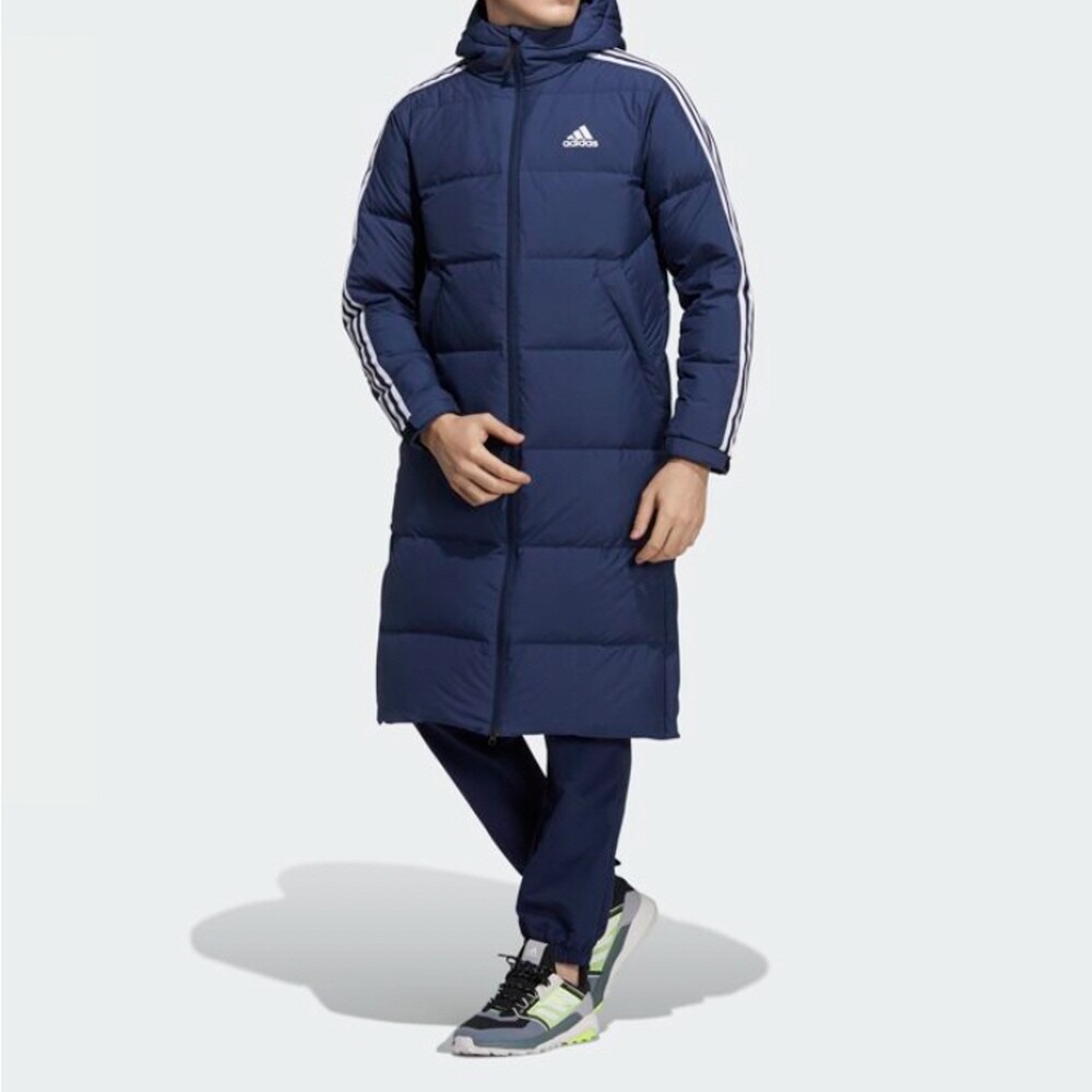 Pre-owned Adidas Originals Adidas Women 3st Long Coat Navy H20763 Jacket Puffer L Takse In Blue