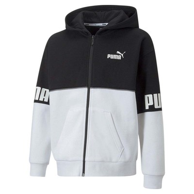 Puma Power Colorblock FullZip Hoodie Youth Boys White Повседневная верхняя одежда 67009902