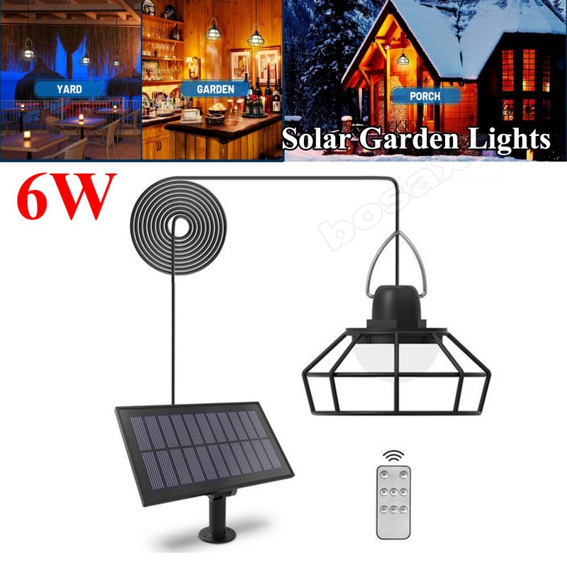 Single Head LED Pendant Light Solar Power Outdoor Indoor Garden Yard Shed Lamp