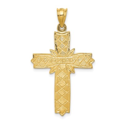 Pre-owned Superdealsforeverything Real 14kt Yellow Gold Enameled Latin Cross Pendant