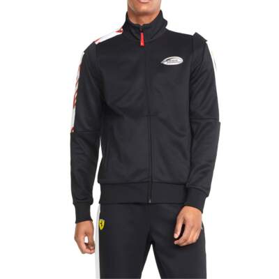 

Puma Sf Race T7 Full Zip Track Jacket Мужская черная повседневная спортивная верхняя одежда 53372, Черный, Puma Sf Race T7 Full Zip Track Jacket