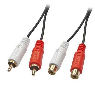 LINDY Audiokabel Stereo 2xRCA/2xRCA M/F 5m NEW