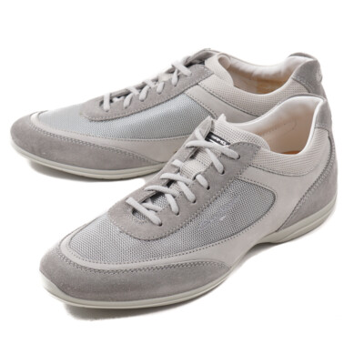 Pre-owned Santoni $640  For Amg 'sls' Gray Suede And Textile Sneakers Us 11.5 Shoes