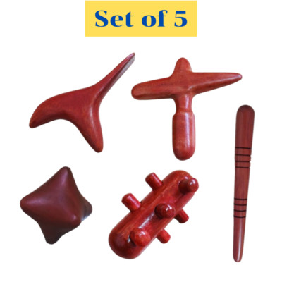 Thai Massage Wooden Stick Reflexology Traditional Hand Foot Tool Therapy Spa x5