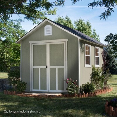 Handy Home Products 8x10 Wood Storage Shed W/ Driftwood Shingles Lockable Door