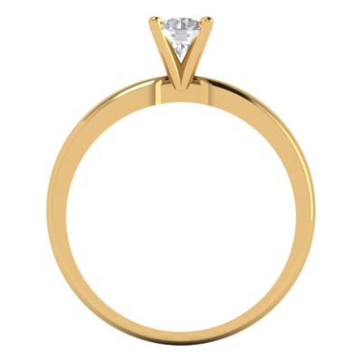 Pre-owned Pucci 0.50 Ct Round Designer Statement Bridal Classic Ring 14k Yellow Gold Moissanite